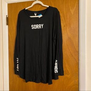 Rue plus size graphic sorry I’m not sorry long sleeve shirt size 3X